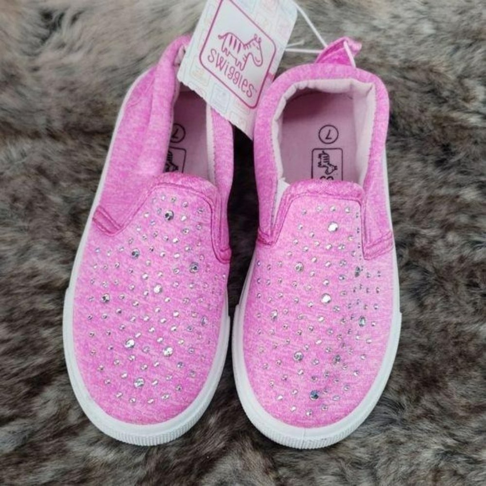 Swiggles Girls Pink Glitter‎ Slip On Shoes